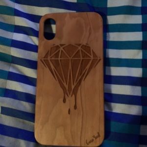 iPhone X diamond wood phone case